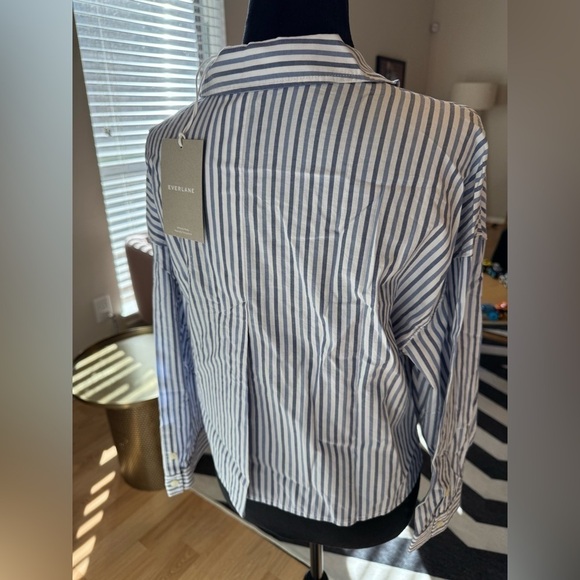 EVERLANE Ethically Made Boxy Cropped 100% Cotton Striped PJ Top Size Small NWT - Picture 6 of 9